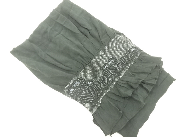 正絹　絞り荒波模様男物兵児帯